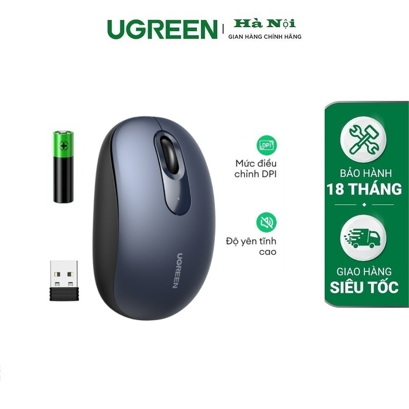 UGREEN 90550 Chuột không dây UGREEN 2.4G Xanh đậm